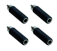 4 piezas adaptador RCA a jack 6,3 mm, convertidor audio enchufe macho RCA a toma hembra Jack 6,35 mm estéreo/mono, reductor para amplificador, mezclador, consola DJ e instrumentos musicales - Kit 4