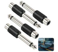 4 Piezas Adaptador RCA Hembra a Jack Macho, Convertidor RCA a 6.35 mm Audio Mono, Conectores de Señal para Instrumentos, Amplificadores, Altavoces y Sistemas de Sonido, Plug and Play