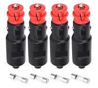 4 Piezas Adaptadores Enchufes Mechero 12V 24V Coche con 4 Fusible 10A Conector Universal con Indicador LED Resistencia a Altas Temperaturas para Auto Camión Moto Color Rojo