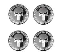 4 Piezas Adhesivo para Tapacubos Negro Pegatinas Calavera Cubo de Rueda Flexible Universal Fácil de Usar para Decoración de Llantas de Automóvil