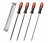 4 Piezas Afilador Cadena Motosierra Lima Redonda para Afilado de Motosierra con Asa Lima Afilar Motosierra 3.2 mm, 4.0mm, 4.8 mm, 5.5 mm para Bricolaje, con 1 Guía de Afilado