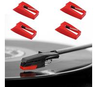 4 Piezas Aguja Tocadiscos, Aguja para Tocadiscos, Agujas para Tocadiscos Universal, Agujas de Repuesto para Tocadiscos, Agujas para Tocadiscos para Tocadiscos de Vinilo, Fonógrafo, Tocadiscos