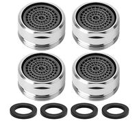 4 Piezas Aireador Grifo Cocina M24, Filtro Grifo Lavabo Acero Inoxidable, Salpicaduras y Ahorra Agua, Aireadores Grifos con 4 Piezas Junta Goma para Cocina Baño