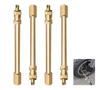 4 Piezas Alargador Válvula 10cm, Extensión Válvula Latón Neumático Recta, Prolongadores para Motocicletas, Bicicletas, Coches, Scooters Eléctricos, Adaptador de Inflado de Neumáticos