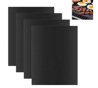4 Piezas Alfombrillas Silicona para Horno de 40 x 50 cm, Protector Fondo Horno, Protector Salpicaduras Horno, para Hornos de Gas y Eléctricos, Microondas y BBQ, Lavable y Fácil de Limpiar