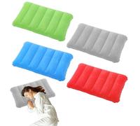 4 Piezas Almohada Playa,47cmx30cm Almohada Inflable Camping,PVC Material Almohadas de Camping Hinchables,Cojín Inflable Playa para Oficina,Exterior,Senderismo y Vacaciones (Rojo,Azul,Verde,Gris)