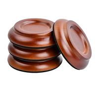 4 Piezas Almohadillas de Piano de Cola, Platos Protección para Patas de Piano, Marrón Platillos de Taza de Piano, Accesorio para Piano Verticales, Placas Protectoras de Madera para Alfombra y Pisos