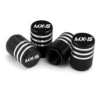 4 Piezas Aluminio Coche Tapas para Válvulas para Mazda MX-5 Tapones Rueda Coche mit Sello Accesorios,C