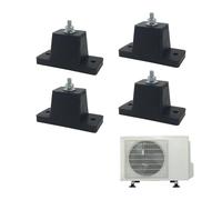 4 Piezas Amortiguador de Goma del Aire Acondicionado, cojinete de Goma, Amortiguador de Goma, Altura 4 cm, Juego de Cuatro, Adecuado para Aires acondicionados Interiores y Exteriores (Negro)