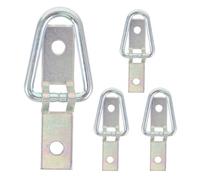 4 Piezas Anclaje de Argolla en D para Remolque de Aleación, Plata | Punto de Sujeción Empotrado, Instalación Sencilla, para Cajas de Camión y Remolques