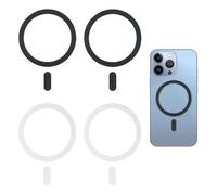 4 Piezas Anillo Magnético Adhesivo Universales para Fundas de Teléfonos, Compatible con Accesorios de Carga Inalámbrica, para iPhone, Samsung Galaxy y Otros Smartphones, Negro y Blanco