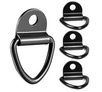 4 Piezas Anillos de Amarre - Anclaje de Amarre de Anillo V - Anillas Amarre Carga - Anillos de Amarre en V para Asegurar Cargas en Automóviles Kayaks y Remolques - Negros Carga 450 KG
