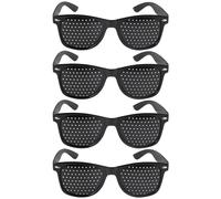 4 Piezas Anteojos Estenopeicos, Gafas Reticulares Antimiopía, Gafas Estenopeicas Antifatiga, Compacto Gafas Perforadas, Gafas de Corrección de la Visión para Leer, Mejorar la Vista Visión (Negro)