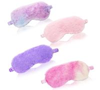 4 Piezas Antifaz para Dormir, Mascara para Dormir Transpirable Bloquea las Luces de Peluche, Bonitas Máscara de Noche para Niños Niña Mujer, Máscara Antifaz de Felpa para Noche, Viajes, Siesta