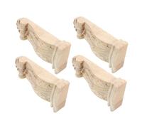 4 Piezas Aplique Tallado en Madera sin Pintar, Ménsula de Repisa | Estilo Europeo Decorativo, 10, 9x5x2, 5cm, Color Beige, Uso en Hogar y Esquinas de Techo
