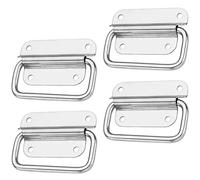 4 Piezas Asas Plegables De Acero Inoxidable, Mango Plegable en Acero Inoxidable, Tirador Plegable para Cajas, Fácil Instalar para Armarios, Cajones, Tiradores De Armario (Plateado)