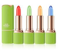 4 Piezas Bálsamo Labial Con Color Aloe Vera Lapiz Labial Cambio De Color Aloe Vera Labios Hidratantes Y Nutritivos De Larga Duración 4 Colores Ideal Para Uso Diario Y Regalos