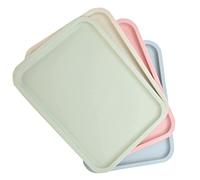 4 Piezas Bandeja de Comida Rápida, Bandejas para Servir Comida, Bandejas de Plástico para Comida Rápida, Bandejas para Servir Comida Apilables, para Restaurante, Cafetería, Cocina, Fiesta