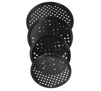 4 piezas Bandeja Perforada para Horno de Pizza, Acero al Carbono negro | Antiadherente, Diseño Redondo con Agujeros, para Cocción en Horno de Sobremesa y Uso Diario
