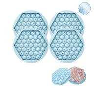 4 Piezas Bandejas de Cubitos de Hielo Cubiteras para Hielo con Tapa, PE Molde para Cubitos Sin BPA, 148 mini Hacer bolas de hielo DIY para Cola, Cócteles, Whisky, té, Vino, Frutas, Puré de Frutas