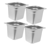 4 Piezas Bandejas Inoxidable para Buffet Profundas para Catering y Servicio de Comidas y Resistente para Restaurantes para Almacenamiento Preparación