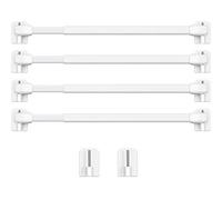 4 Piezas Barras de Cortina Extensible Barra de Extensión de Armario Barra de Cortina de Plástico Ajustable con 10 Ganchos Autoadhesivos (15,7 a 27,5 Pulgadas, Blanco)