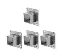 4 Piezas Base de Poste Metálica Cuadrada 26mm Plata | Diseño Brida para Instalación Rápida, Compatible Postes de Porche y Carteles, Apta para Zonas de Viento