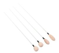 4 Piezas Batuta Musical Mango de Madera y Fibra de Vidrio | Ligera y Cómoda, Reduce Fatiga, para Conjunto y Banda, Color Caqui