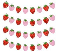 4 piezas bayas primer cumpleaños decoración fresa decoración guirnalda de fresa banner para fresa fiesta temática bebé ducha fruta fiesta accesorios colgantes