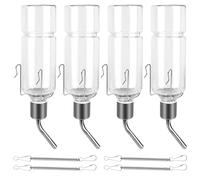 4 Piezas Bebedero Conejo, Bebedero Hamster 350 ml Bebedero Cobaya, Botellas de Conejo Colgantes Sin Gote, Botellas de Agua para Mascotas Roedores Animales Pequeños Chinchillas