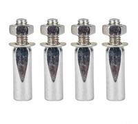 4 piezas Biela de Bicicleta Pasador 9,5 mm 3/8 Pulgada de Acero con Tuerca y Arandela para Cadena Raleigh Hoja Plata Negro