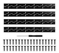 4 Piezas Bisagra Piano, 300mm × 30mm Bisagras de Piano, Bisagras Plegables, Bisagra para Puertas de Armarios Gabinetes y Muebles, con Tornillos y Destornillador (Negro)