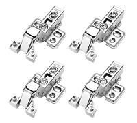 4 Piezas Bisagras de Cocina, Armario y Puertas Plegables - Cierre Suave, Silenciosas Hidráulicas Con Tornillos (Curva Grande/Sin Tapa)