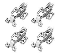 4 piezas Bisagras de las puertas unidades cocina, Bisagras puertas armario cierre suave, Bisagra puertas plegables con tornillos, Silenciosas hidráulicas armario (Curva media/media cubierta)