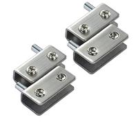 4 Piezas Bisagras de Puerta de Vidrio 90° con Giro, Bisagra Ajustable de Acero Inoxidable para Puerta, Compatible con Vidrio de 5-8 mm, Plateado(Hinge 4Pcs)