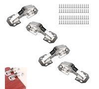 4 Piezas Bisagras para Muebles de Cocina Bisagras para Puerta de Armario 90 Grados con Tornillos Bisagra Atornillable Pequeña con Muelle para Puertas de Madera