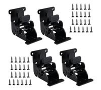 4 Piezas Bisagras Plegables de Mesa Acero Inoxidable 0-180 Grados, con Cerradura, Capacidad de Carga 200KG, con Tornillos, Patas de Mesa Bisagra Plegable para Bancos de Trabajo Mesas Plegables (Negro)