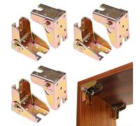 4 Piezas Bisagras Plegables, Patas de Mesa Plegables con Bloqueo, Articulación de 90 grados con Auto Seguro, Soporte Plegable para Piernas de Mesa, Herrajes para Patas de Muebles Cama Mesas Plegables