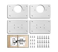 4 piezas Bisagras Reparación Soportes Bisagras Acero Inoxidable Placa de Reparación con Tornillos Armario de Cocina Armario Puerta Bisagra Reparación Soportes