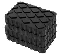 4 Piezas Bloque de Goma Negro, Soporte Estable y Silencioso | Superficie Texturizada, Protección de Pintura, Uso en Taller y Cambio de Neumáticos, para Mecánicos y Bricolaje