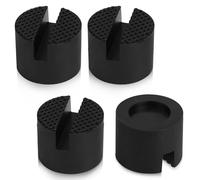 4 Piezas Bloque de Goma Protector, Redondas Alfombrillas Coche Goma Universal Soporte de para Gato de con Ranura Antideslizante Duradero para Elevador de Coche Herramientas