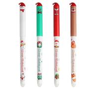 4 Piezas Bolígrafo de Gel Navideño, Juego de Bolígrafos de Gel Papelería, Escribiendo Borrable Escuela Navidad Chicas Tinta, Christmas School Gifts Set for Students, Kids, Colleagues (0.4mm)