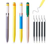 4 Piezas Bolígrafo Gel, Bolígrafo animal Con 5 bolígrafos,Bolígrafo de patodivertidos bolígrafos antiestrés para niños y adultos, ergonómicos,Diseño de rotación