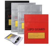 4 Piezas Bolsa de Seguridad Ignífuga, 23 x 18cm Bolsa de Seguridad Prueba de Explosiones, Bolsas Prueba de Fuego Resistente para Objetos Valo, Pilas, Dinero Efectivo, Pasaporte, Joyería
