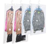 4 Piezas Bolsas de Almacenamiento al vacío para Colgar, 2 Largas 135x70cm y 2 Cortas 110x70cm Bolsas al Vacio para Guardar Ropa para Trajes, Abrigos, Chaquetas, Guardar la Ropa und Ahorrar Espacio