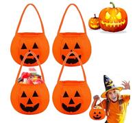 4 Piezas Bolsas De Calabaza De Halloween Bolsas De Dulces De Calabaza Bolsa De Dulces De Ca labaza De Hallo ween Cesta Portátil De Bolsa De Ca labaza Para Regalos De Fiesta De Hallo ween Para Niños