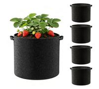 4 Piezas Bolsas de Cultivo de Plantas, 19L Maceta de Tela Cultivo de Plantas, Bolsas de Cultivos con Asas, Bolsa de Siembra no Tejida, para Flores, Fresas, Tomates, Patatas, Pimientos