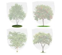 4 Piezas Bolsas de Red de jardín, Malla de Insectos con cordón y Cuerdas de Nailon para Proteger Plantas, Frutas, Flores de Insectos y pájaros (0,7 x 1,1 m, 0,7 x 1 m)