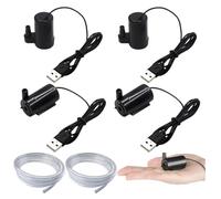 4 piezas Bombas de agua para acuario, Bomba Aire Acuario, Mini Bomba Agua Eléctrica bomba, Bomba USB para acuarios,Minibomba USB, Mini Bomba Agua - 2,5-6 V adecuado para pequeños acuarios y fuentes