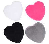 4 Piezas Borla de Algodón Corazón para Maquillaje Esponja Xxl | Polvos Sueltos y Cuerpo, Agarre Firme, Zona Plana Amplia, Correa Trasera
